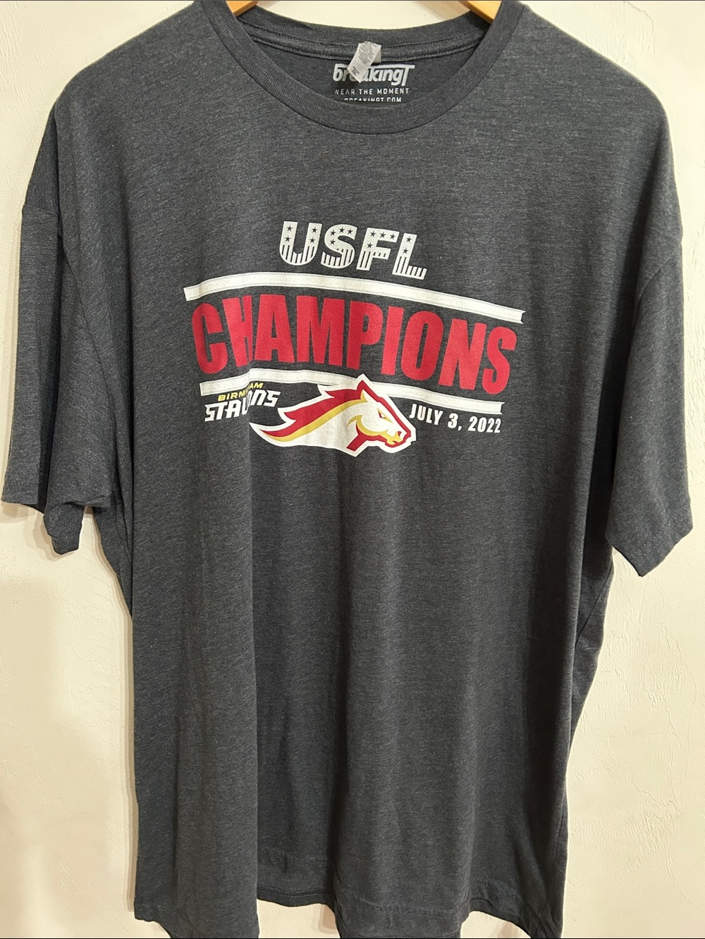 USFL Champions Graphic Tee - Dark Gray with Red & White Logo XXL
